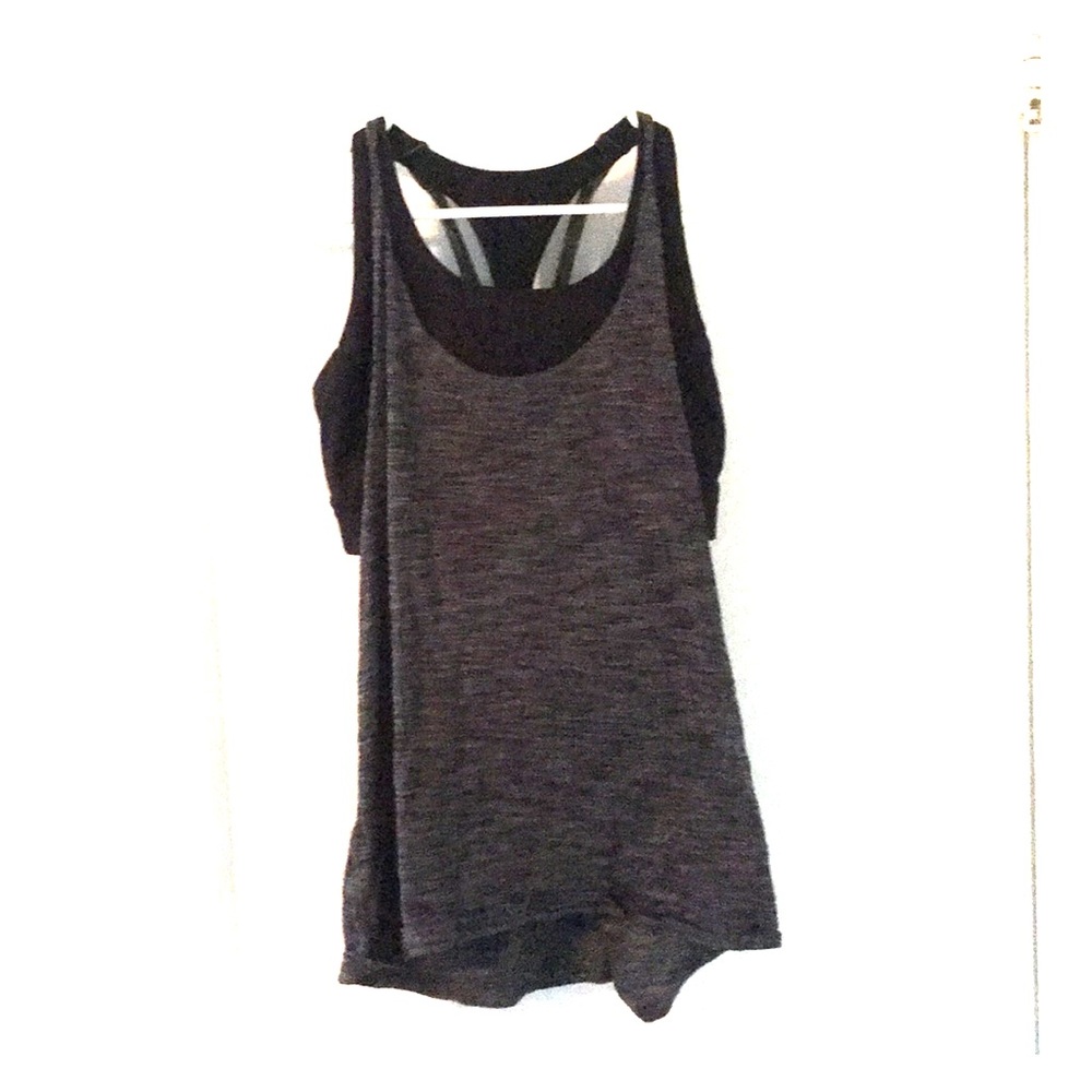 Gray/Black athletic top